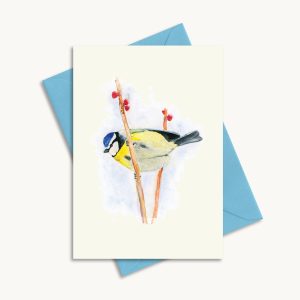 Blue Tit on Twig Card